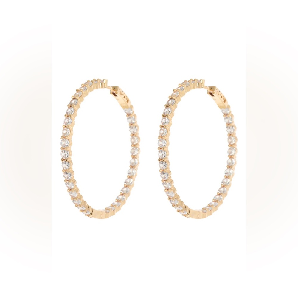 Cara Cubic Zirconia Inside Out Hoop Earrings